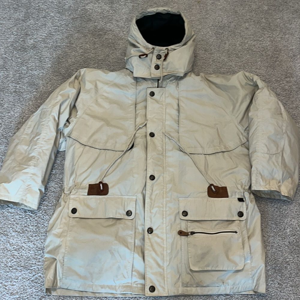 London Fog Down lined vintage retro puffy parka winter hooded jacket XL worn